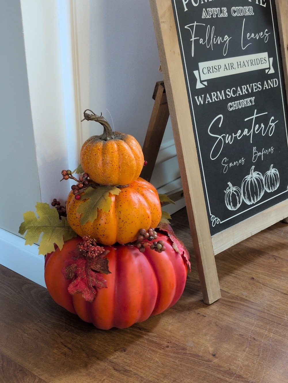 Autumn Stacked Pumpkin Decor - Orange Fall Accent